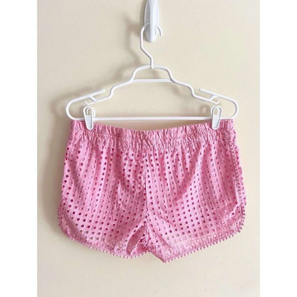 Lilly Pulitzer Target pink eyelet Women’s shorts size small Elastic Waist Lined - Picture 2 of 3